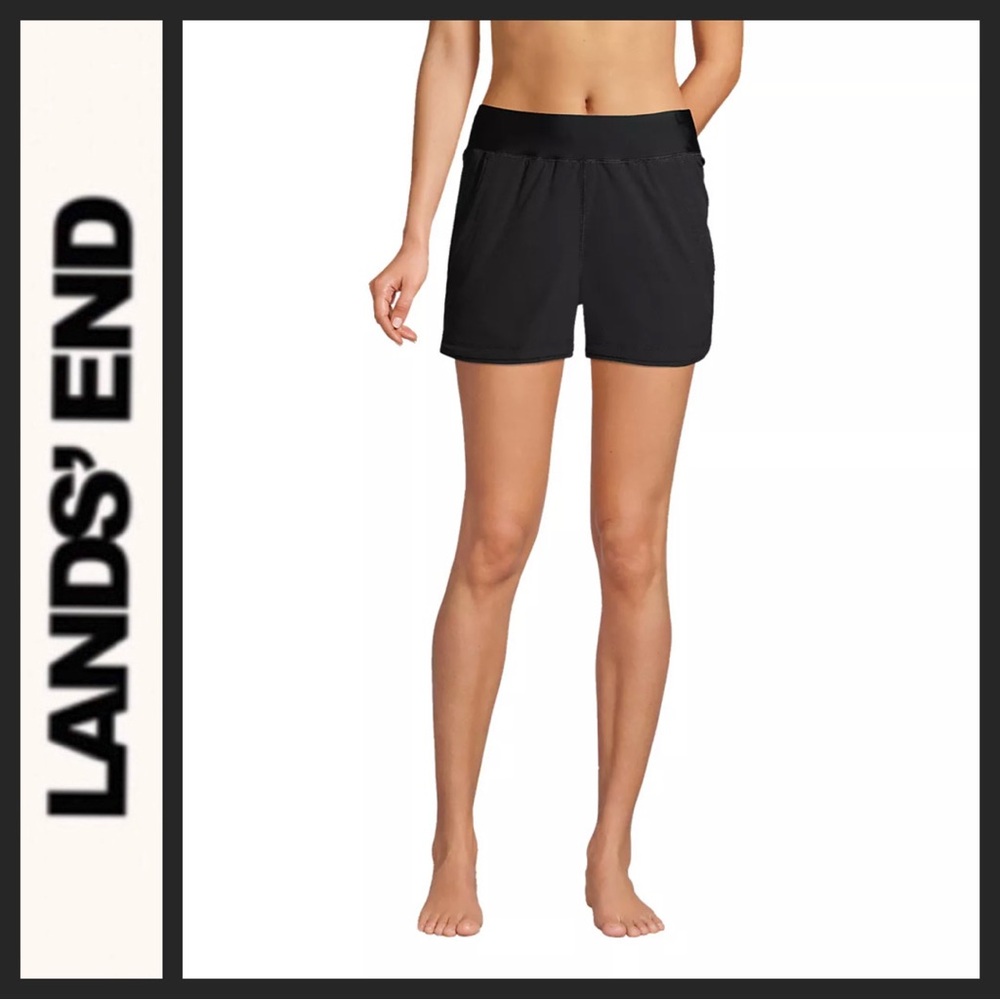 NWOT Lands' End Black UPF 50 Women's Board Shorts
